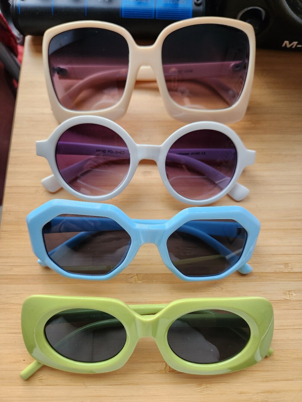 Fun Sunglasses Pack - Cream, White, Blue, Green
